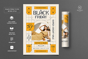 Black Friday Flyer Retro Style, a Flyer Template by monogrph