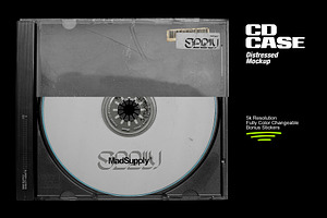 Distressed CD Jewel Case Mockup