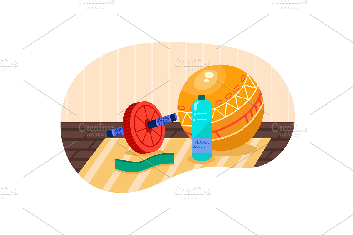 Fitness equipment vector gym sport, an Object Illustration by vectorpointstudio