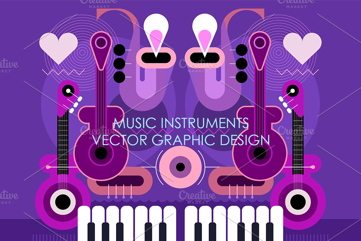 Music Instruments Vector Poster Desi, an Object Graphic by danjazzia (Photo 3 of 3)