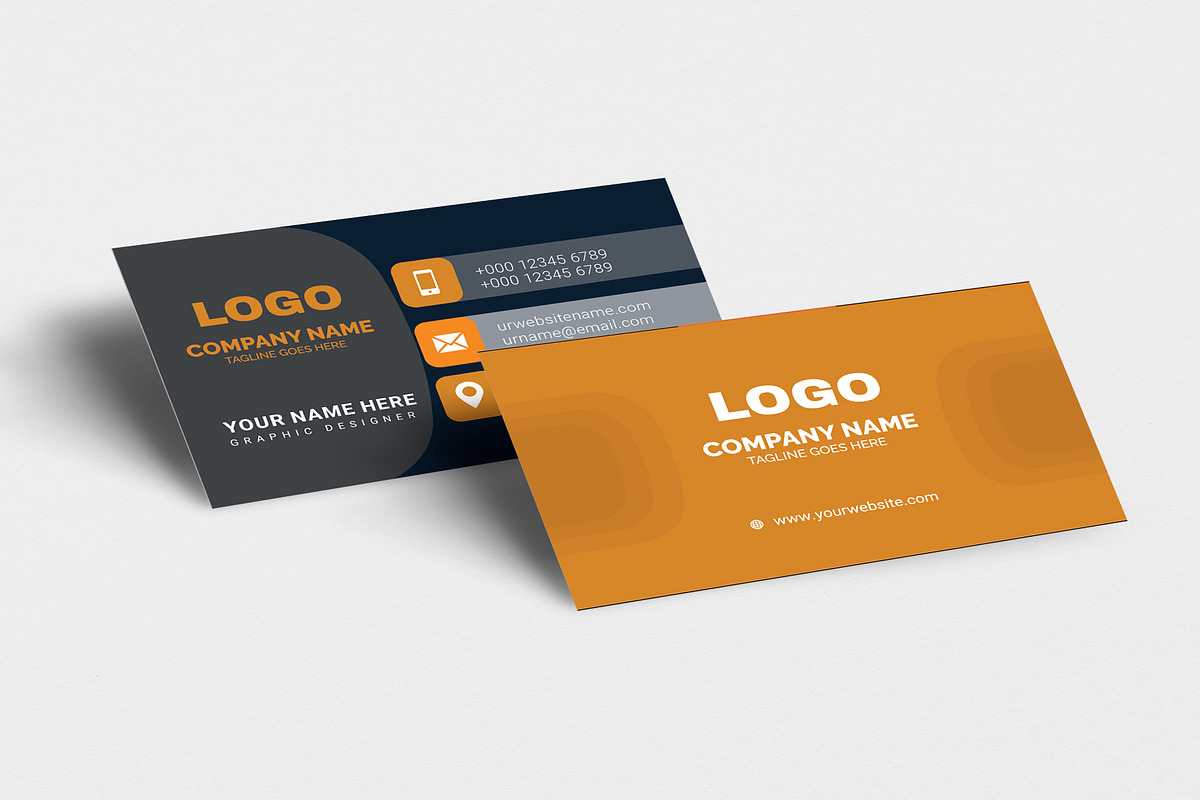 Orange Corporate Business Card, a Business Card Template by Vitoria's Collection (Photo 1 of 3)