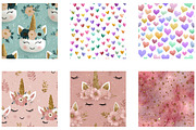 Rainbow Unicorn Digital Papers, a Pattern Graphic by CreationArt (Thumbnail 4 of 4)