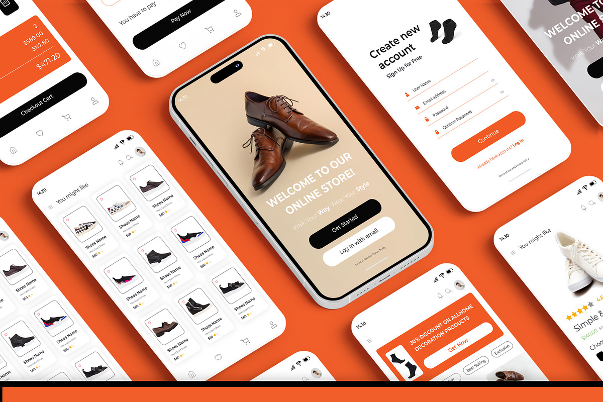 Mobile App UI Kit, an UI Kit Template by MightyDesign (Photo 2 of 7)