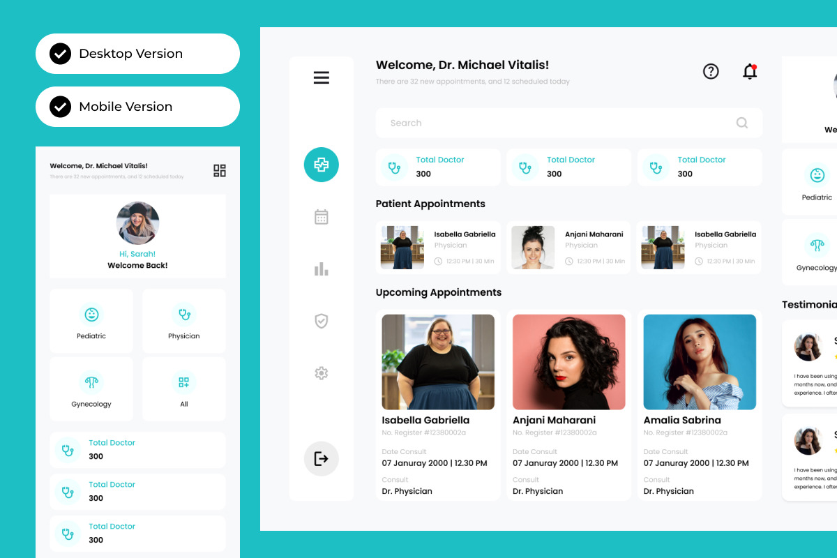 LifeCare - Doctor Dashboard, an UI Kit Template by twinstd (Photo 4 of 5)