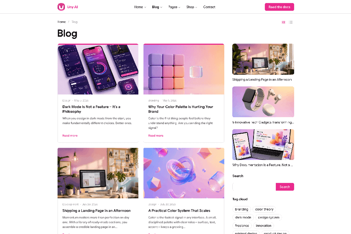 Uny AI - WP Theme & Flexible Builder, a WordPress Template by emagweb (Photo 6 of 12)