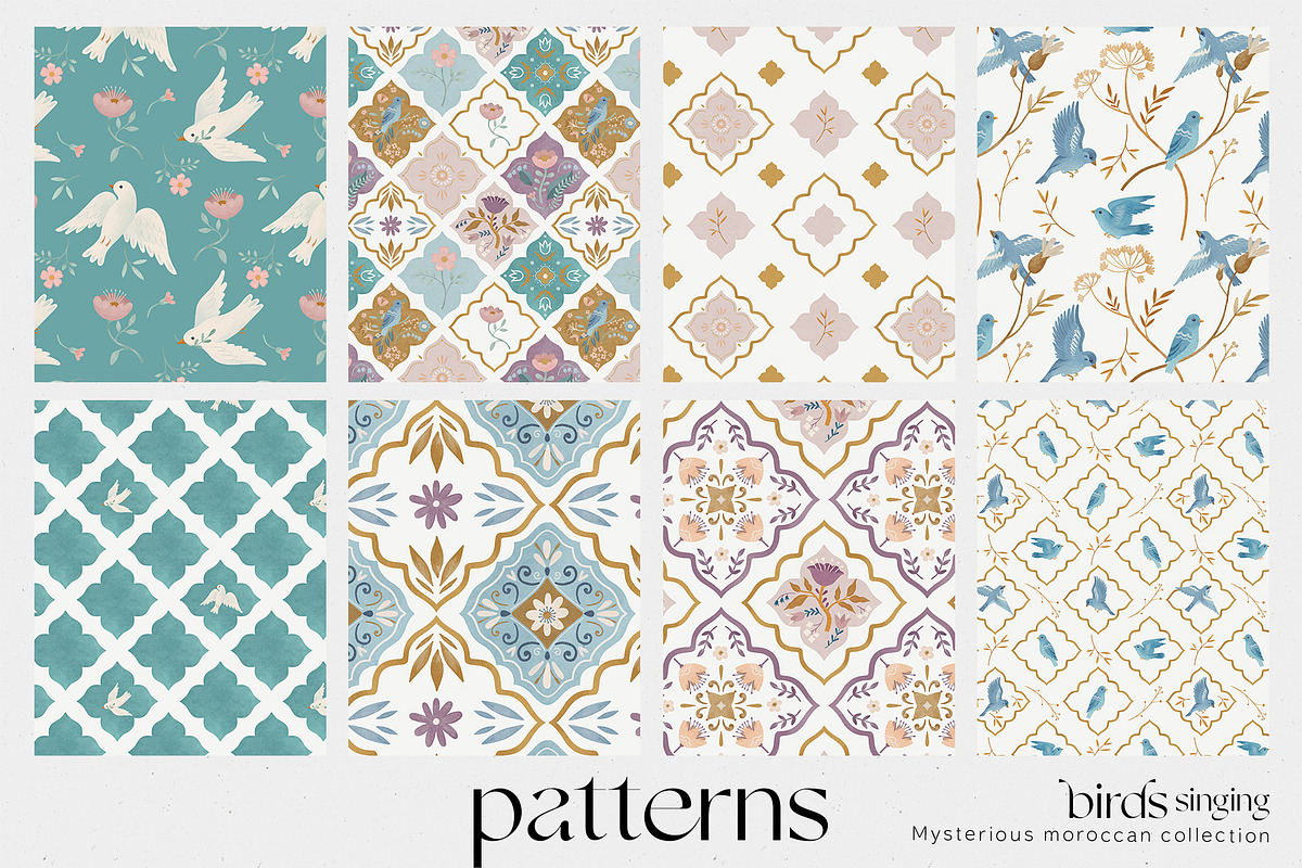 Birds singing. Moroccan collection, a Pattern Graphic by annartdreams (Photo 3 of 8)