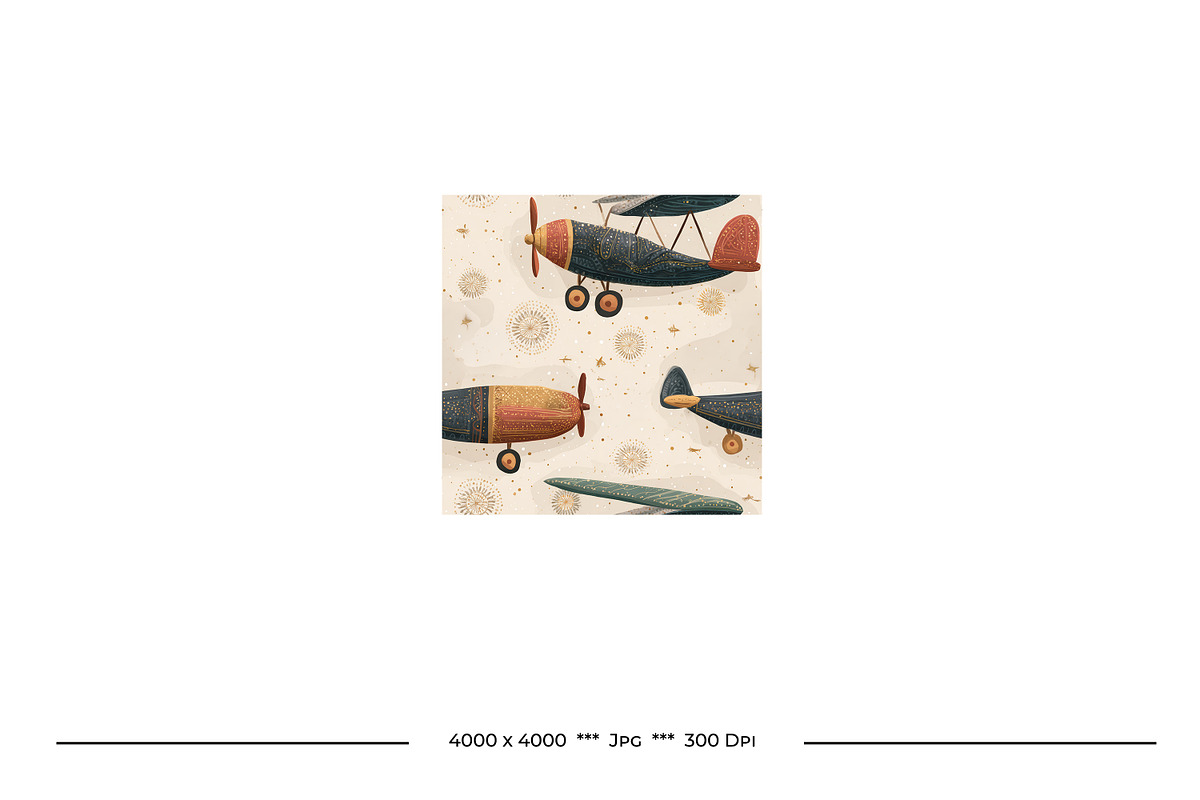 Toy Airplane Retro Art Style Pattern, a Pattern Graphic by karenfoleyphoto (Photo 8 of 9)