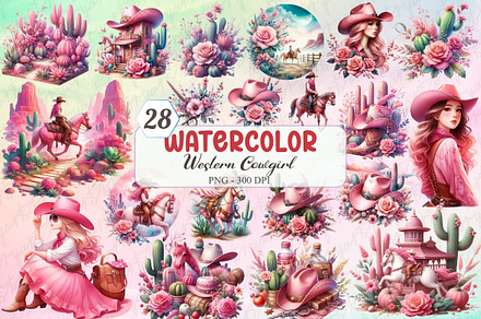 Watercolor Pink Western Cowgirl Bund, a Graphic by designcity5