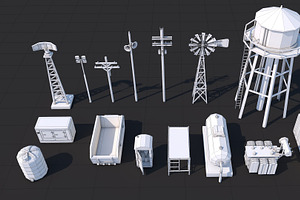 Low Poly Exterior City Street Props