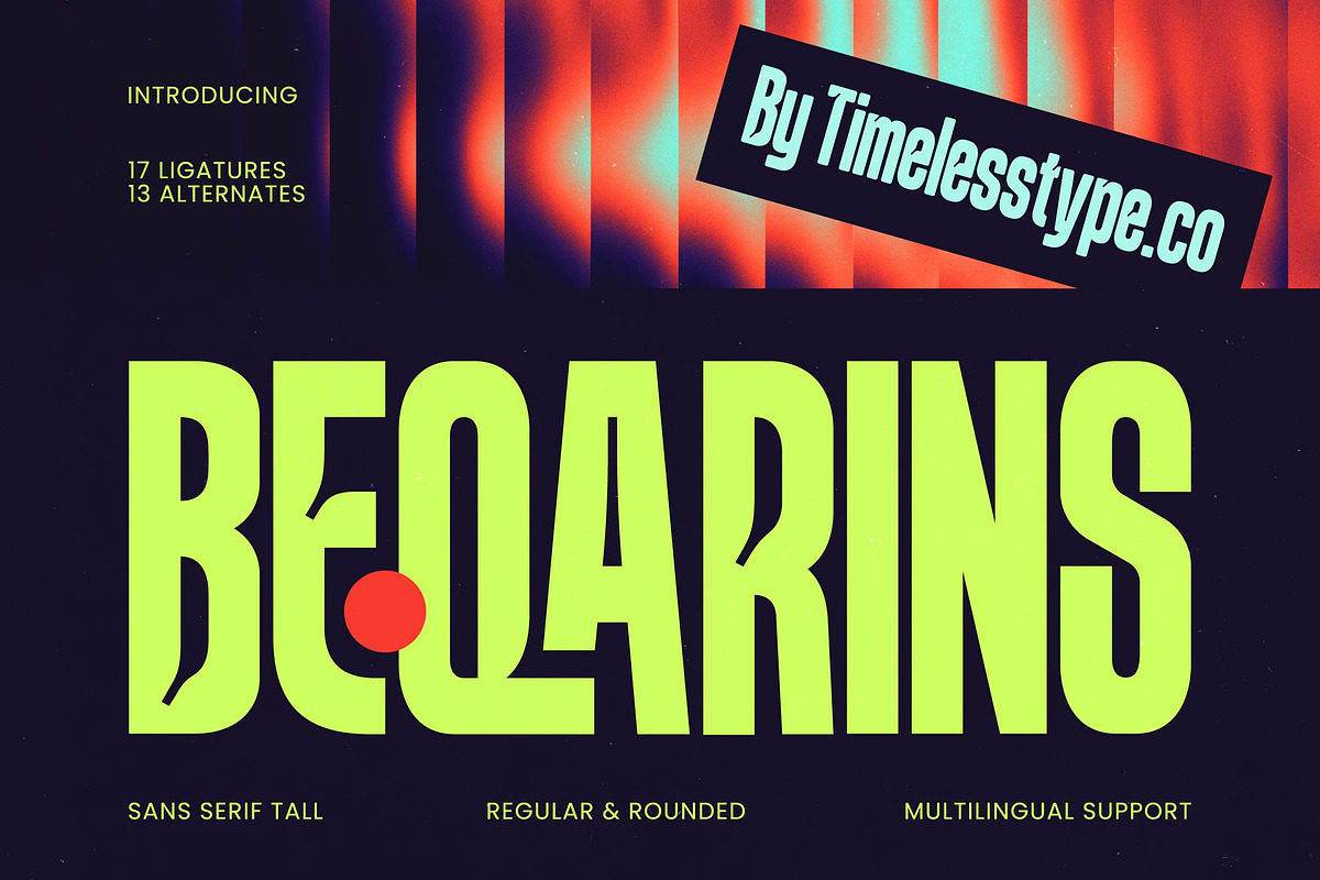Beqarins Sans Serif Tall, a Sans Serif Font by timelesstype.co (Photo 1 of 15)