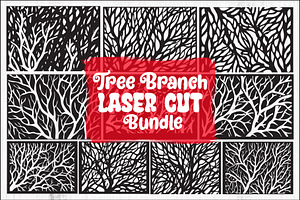 Tree Branch Laser Cut Panel Bundle, a Graphic by Designs_River