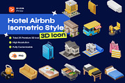 Hotel & Travel 3D Isometric 3D Icon, a Furniture 3D Model by orenjidesign (Thumbnail 1 of 8)