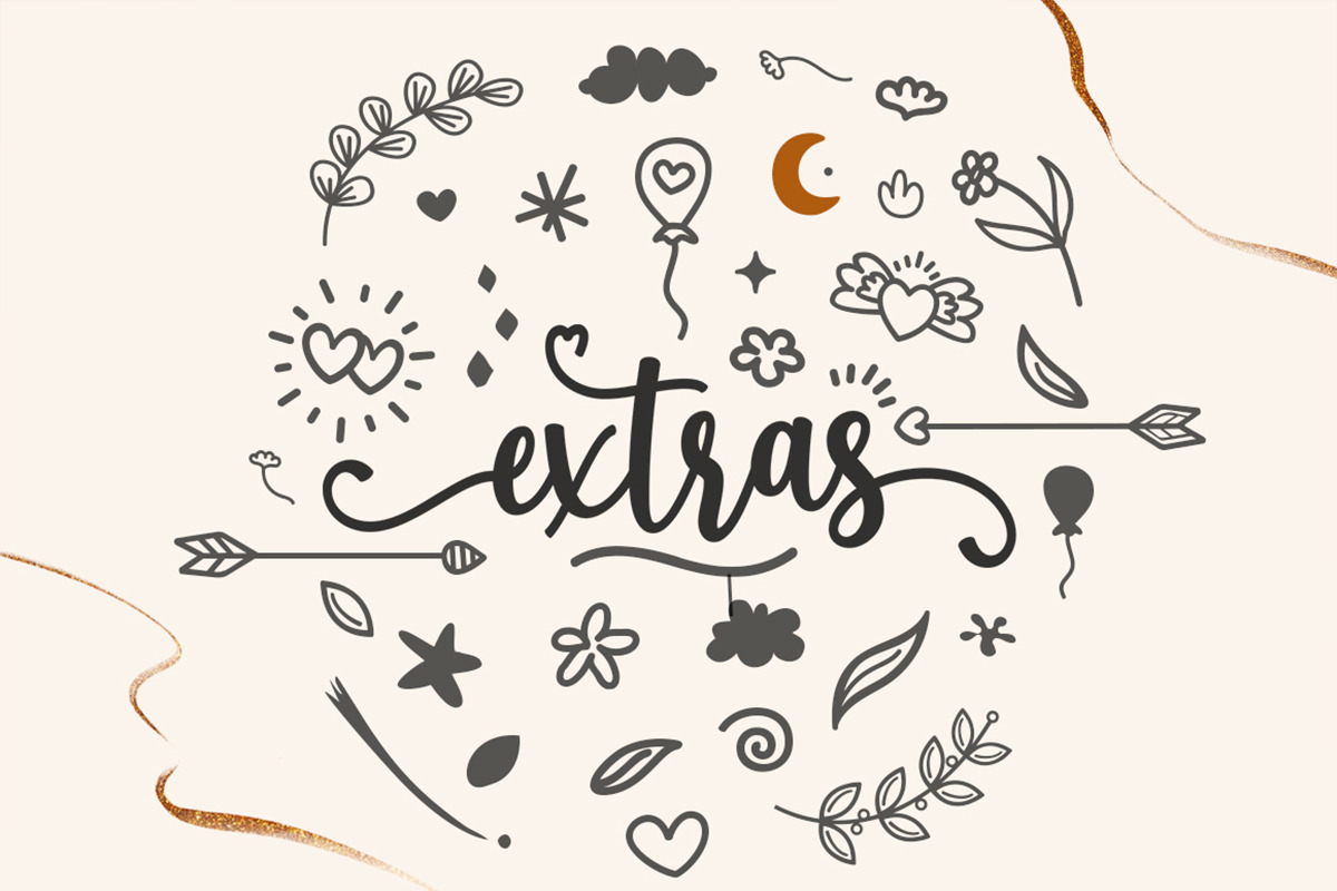 The Beautiful Night Script & Extras, a Script Font by Attract Studio (Photo 9 of 10)