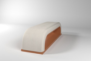 Upholstered Simple Bench 3d Model