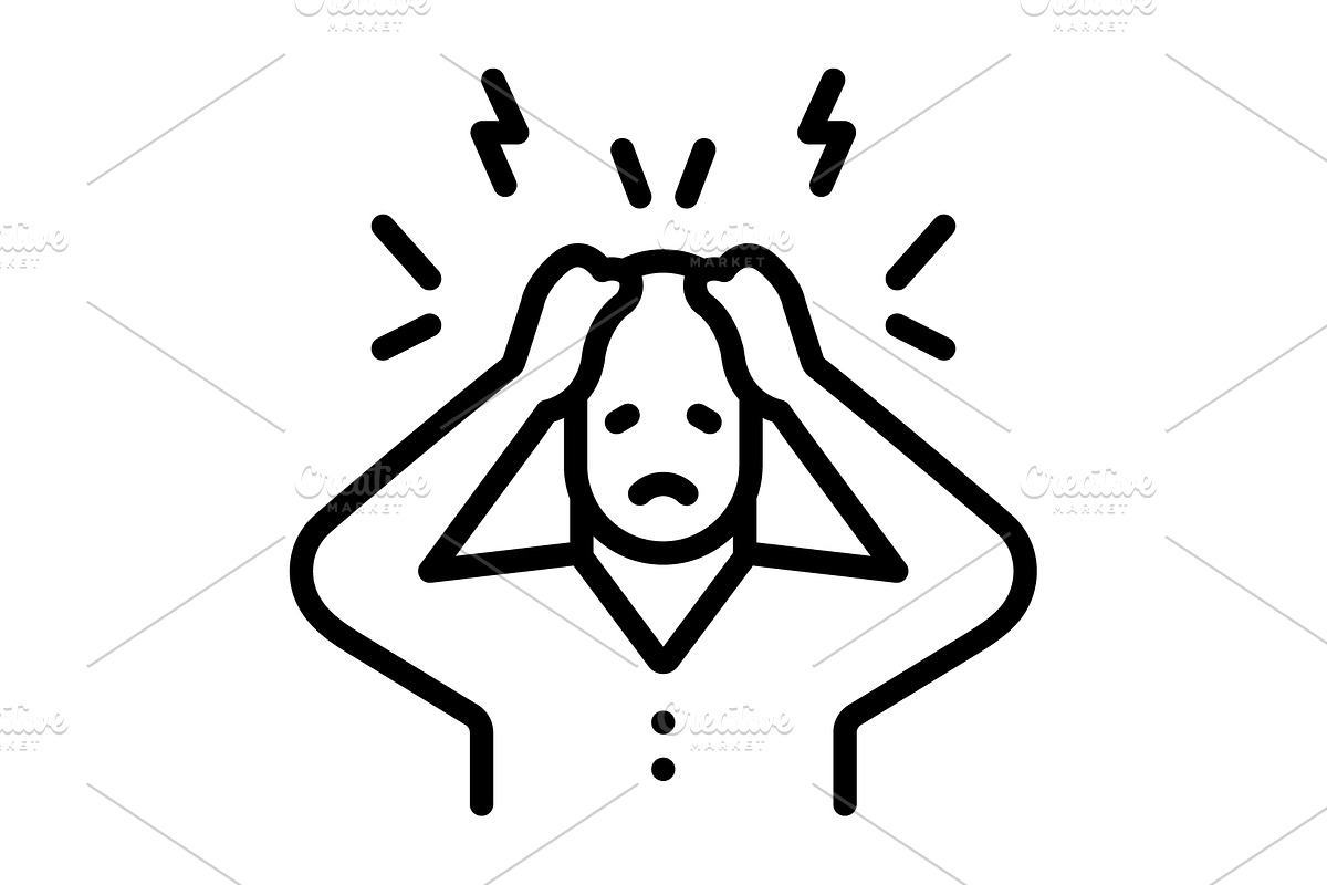 Disorder anxiety black icon, an Outline Icon by Creative priyanka