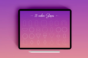 25 Procreate Geometric Shapes&Frames