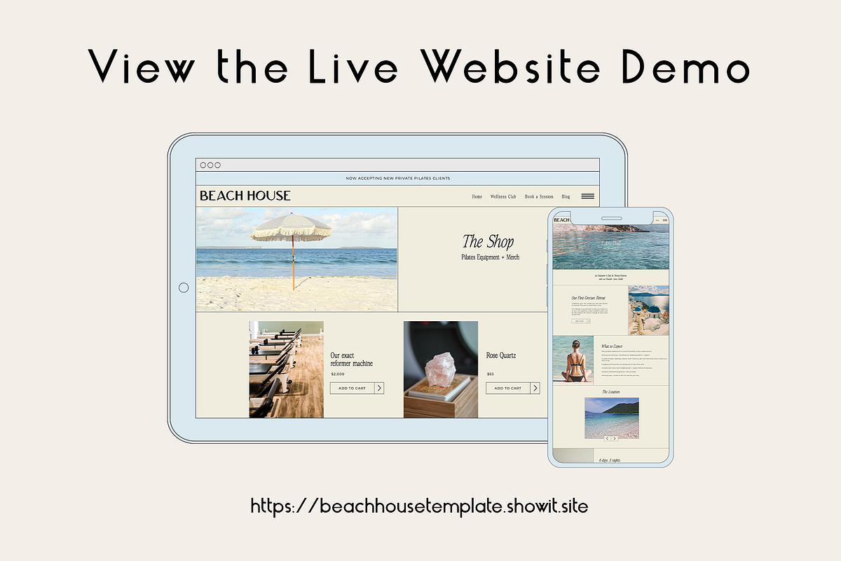 Beach House ShowIt Website Template Scribble Society