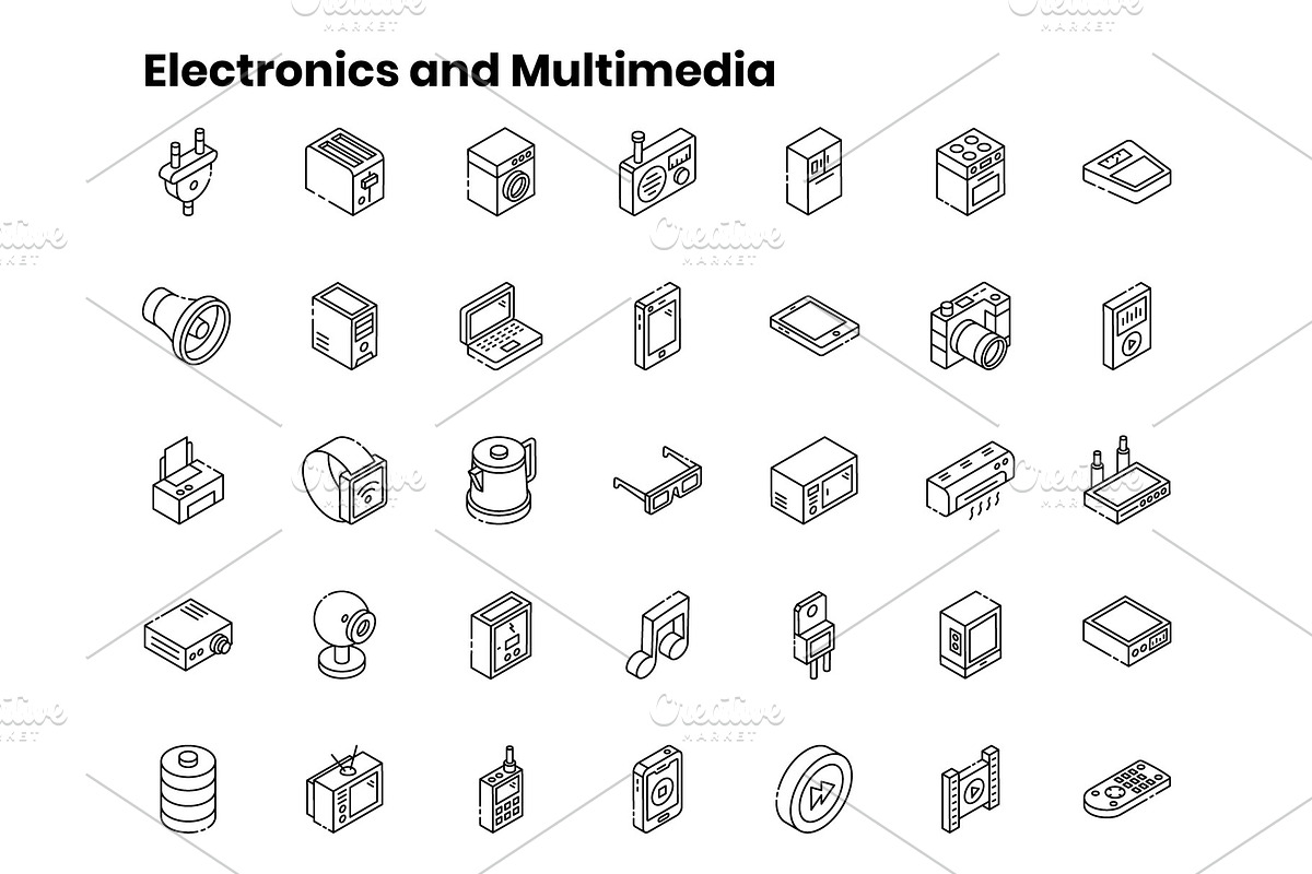 2000+ Isometric Icons Set, an Outline Icon by Brickclay (Photo 26 of 37)
