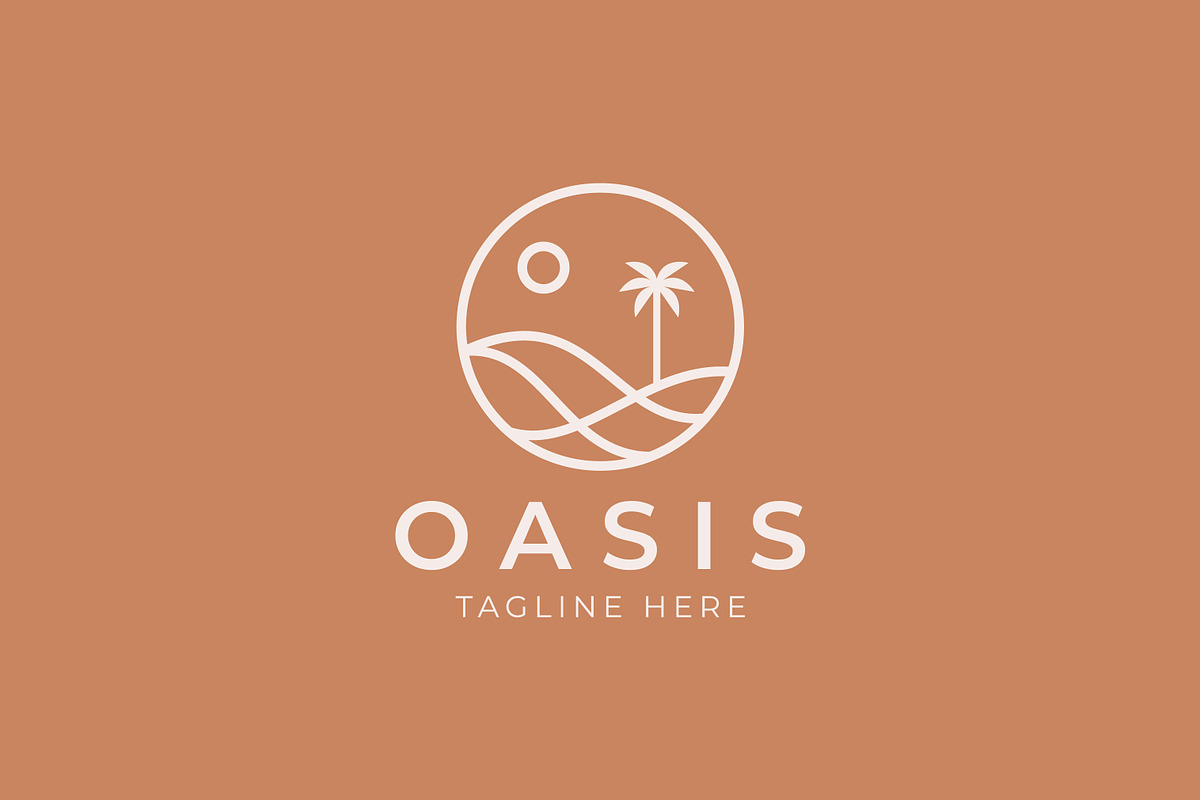 Oasis Logo Desert Dune Palm Dates, a Branding & Logo Template by Signatoro (Photo 3 of 3)
