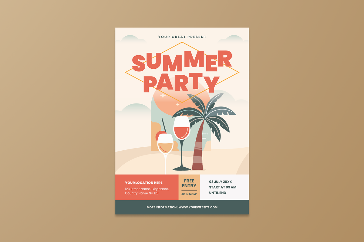 Summer Party Festival Flyer, a Flyer Template by MMPixelCraft (Photo 4 of 5)