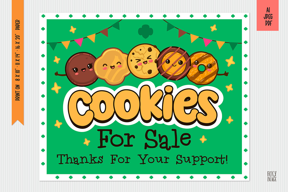 Cookies Sold Here Printable Sign, a Mockup by FoxyImage (Photo 1 of 3)