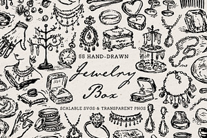 Vintage Jewelry Vector Clipart Set, an Object Illustration by The October Creative