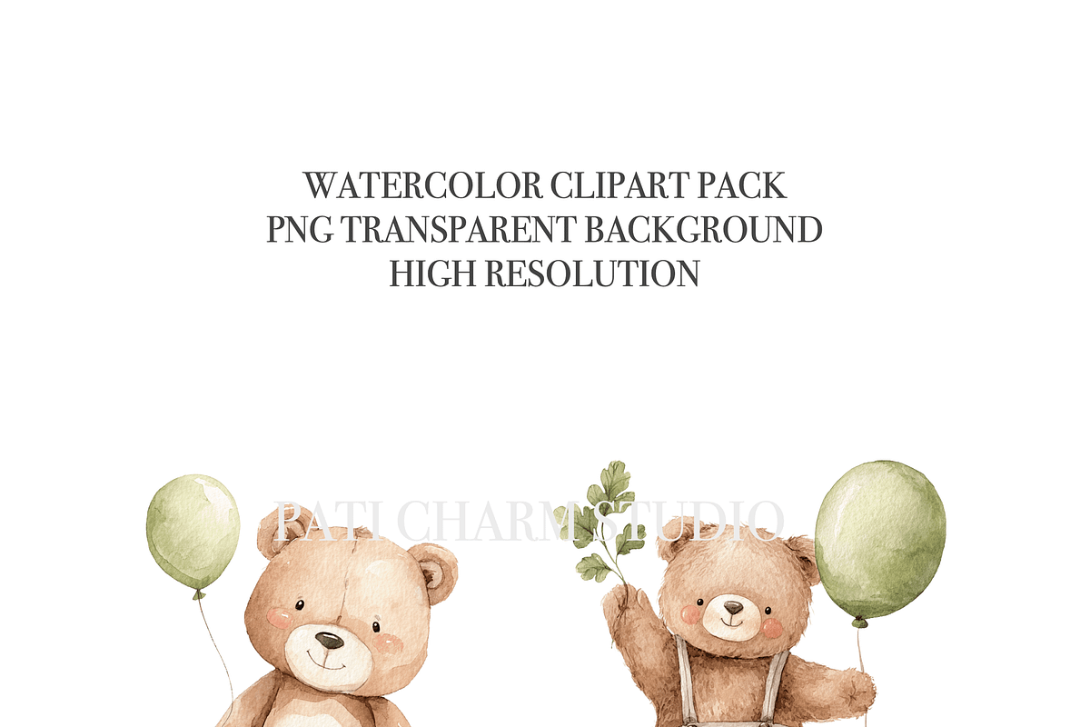 15 Teddy Bear Clipart, an Animal Illustration by Pati Charm Studio (Photo 5 of 8)