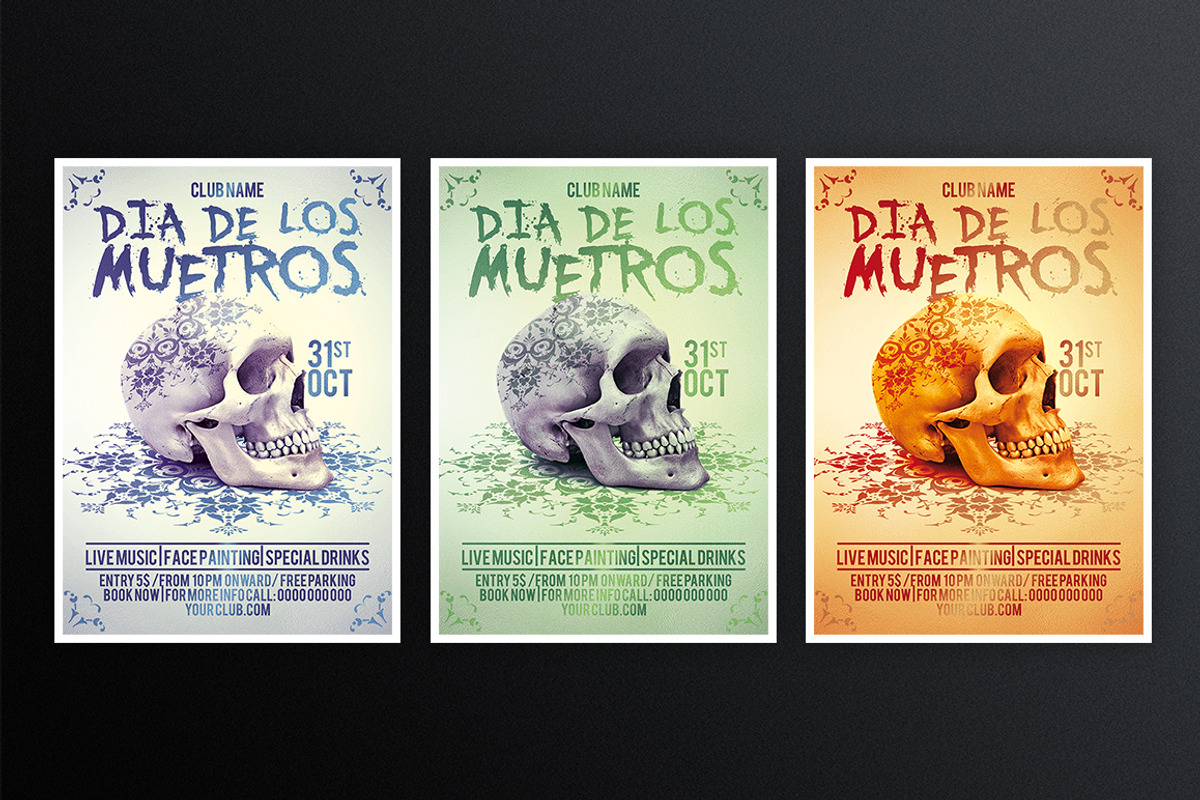 Dia De Los Muertos 3, a Flyer Template by What a Story (Photo 3 of 5)