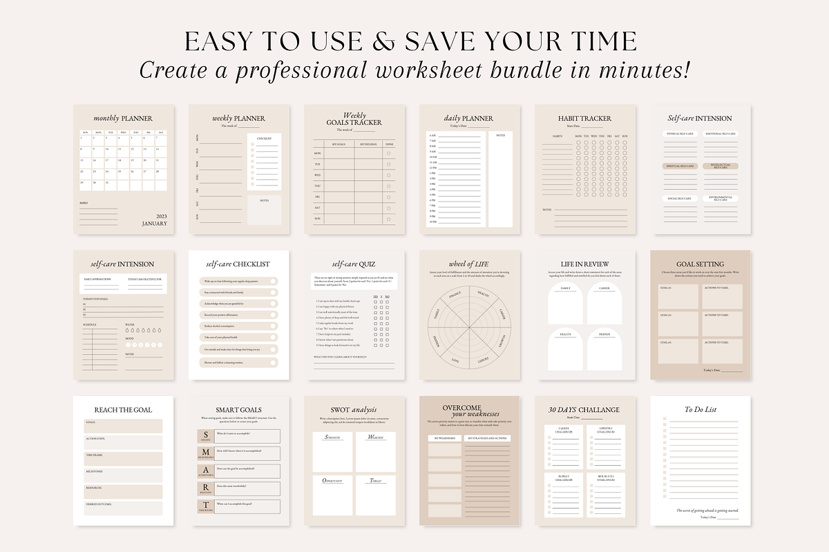 Coaching Worksheet Ebook Templates, a Magazine Template by ShopRShop (Photo 3 of 10)