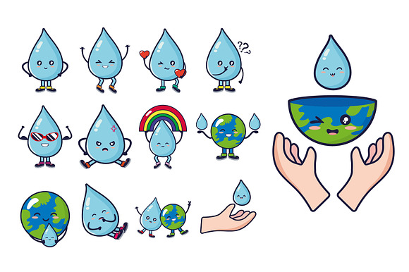 Water Day Character Set preview 2