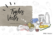 Trashes Vector, a Food Illustration by aniunova (Thumbnail 1 of 4)