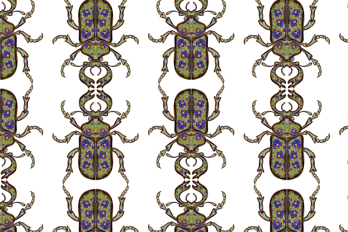 Ornamental Beetle Stripe Vector, a Pattern Graphic by NayaChu (Photo 5 of 8)