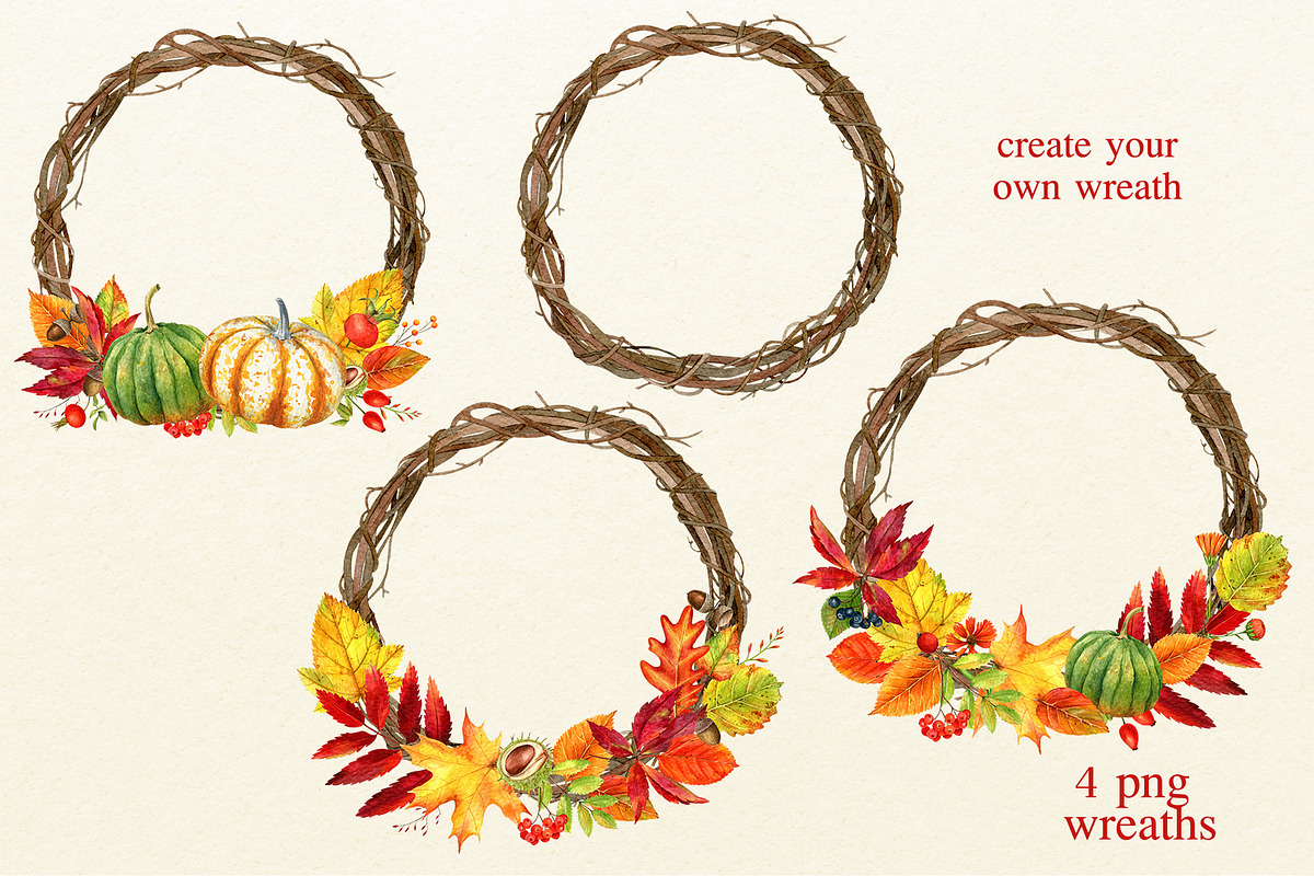 Autumn watercolor set, an Illustration by Nastilustra (Photo 5 of 7)
