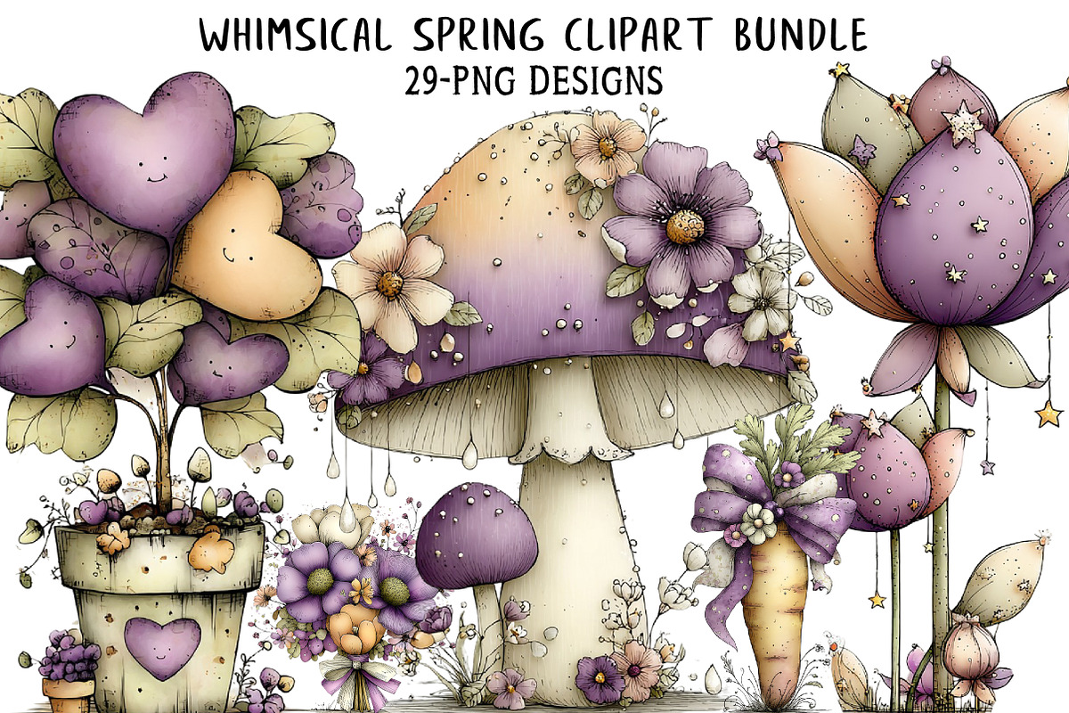 Whimsical Spring Clipart, an Illustration by Daily.Designs (Photo 1 of 7)