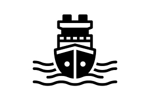 Ship vessel solid icon, a Solid Icon by Creative priyanka