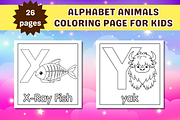 Cute Alphabet Animals Coloring Page, an Education Illustration by Salaly (Thumbnail 11 of 12)
