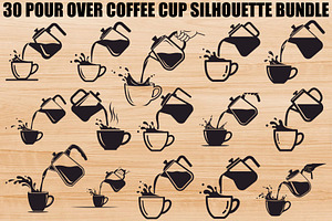 Pour Over Coffee Cup Silhouette Bund, an Illustration by Designs_River