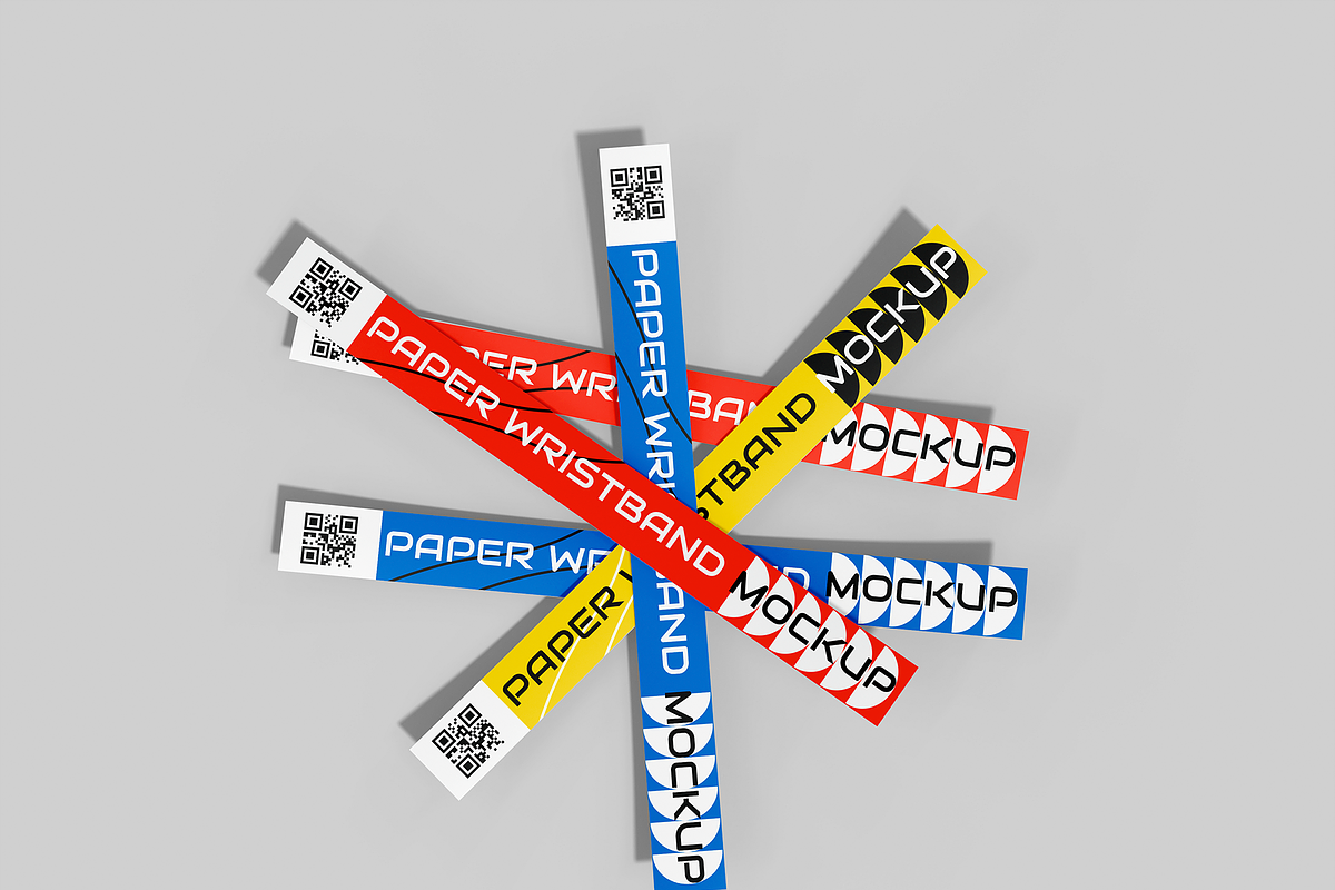 Paper Wristband Mockup, a Merchandise Mockup by Permadi Creative (Photo 2 of 3)