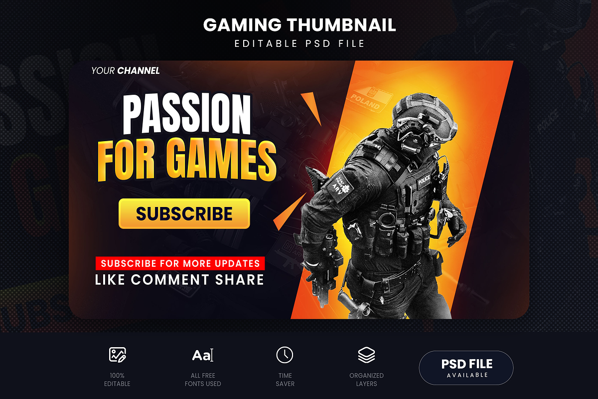 Gaming Youtube Thumbnails, a Social Media Template by Ammad (Photo 3 of 5)