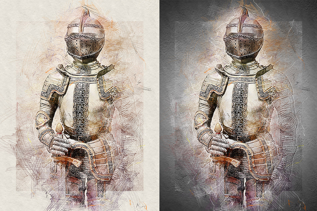 Soft Colored Pencil Photoshop Action, an Action Add-On by GorynArt (Photo 6 of 16)