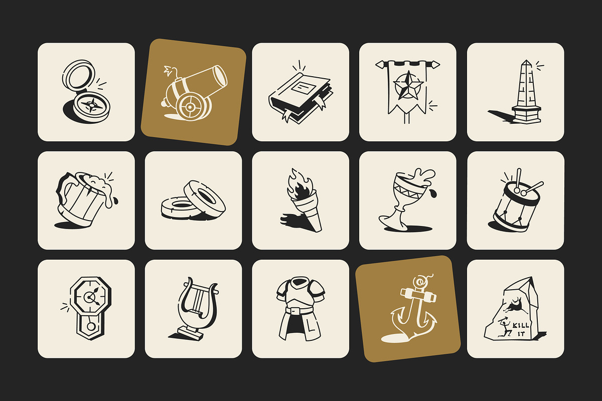 History Drawing Art Set, an Outline Icon by Vectors Market (Photo 5 of 7)