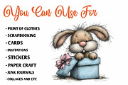 Watercolor Birthday Bunny Clipart, an Animal Illustration by CreationArt (Thumbnail 12 of 14)