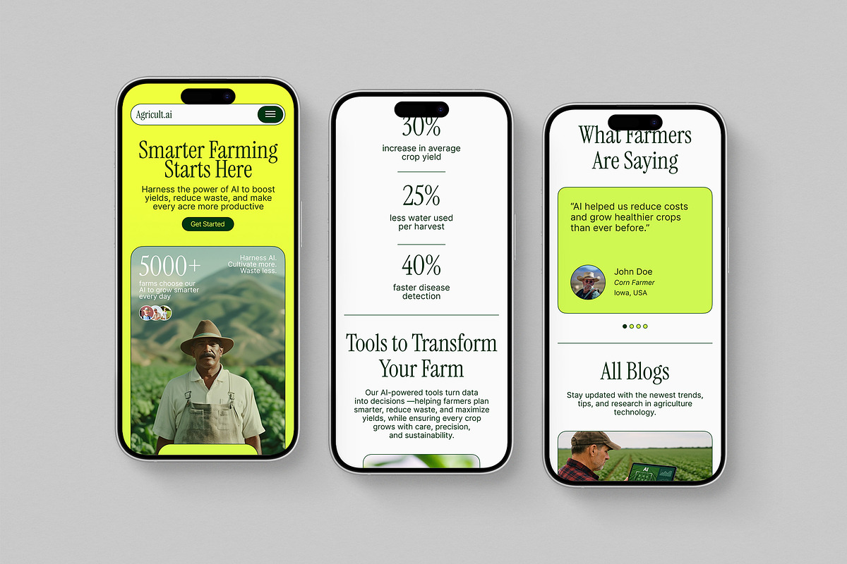 AI Agriculture Figma Landing Page, a Landing Page Template by Supanium Studio (Photo 2 of 5)