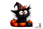 Halloween Cat with Witch Hat PNG, a Graphic by Clipart Bloom (Thumbnail 7 of 11)