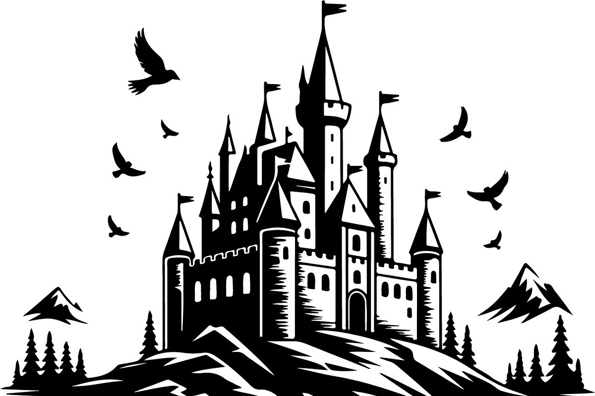Medieval Castle Silhouette Bundle, an Illustration by hafijul (Photo 6 of 9)