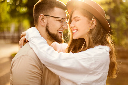 Cute happy couple smiling