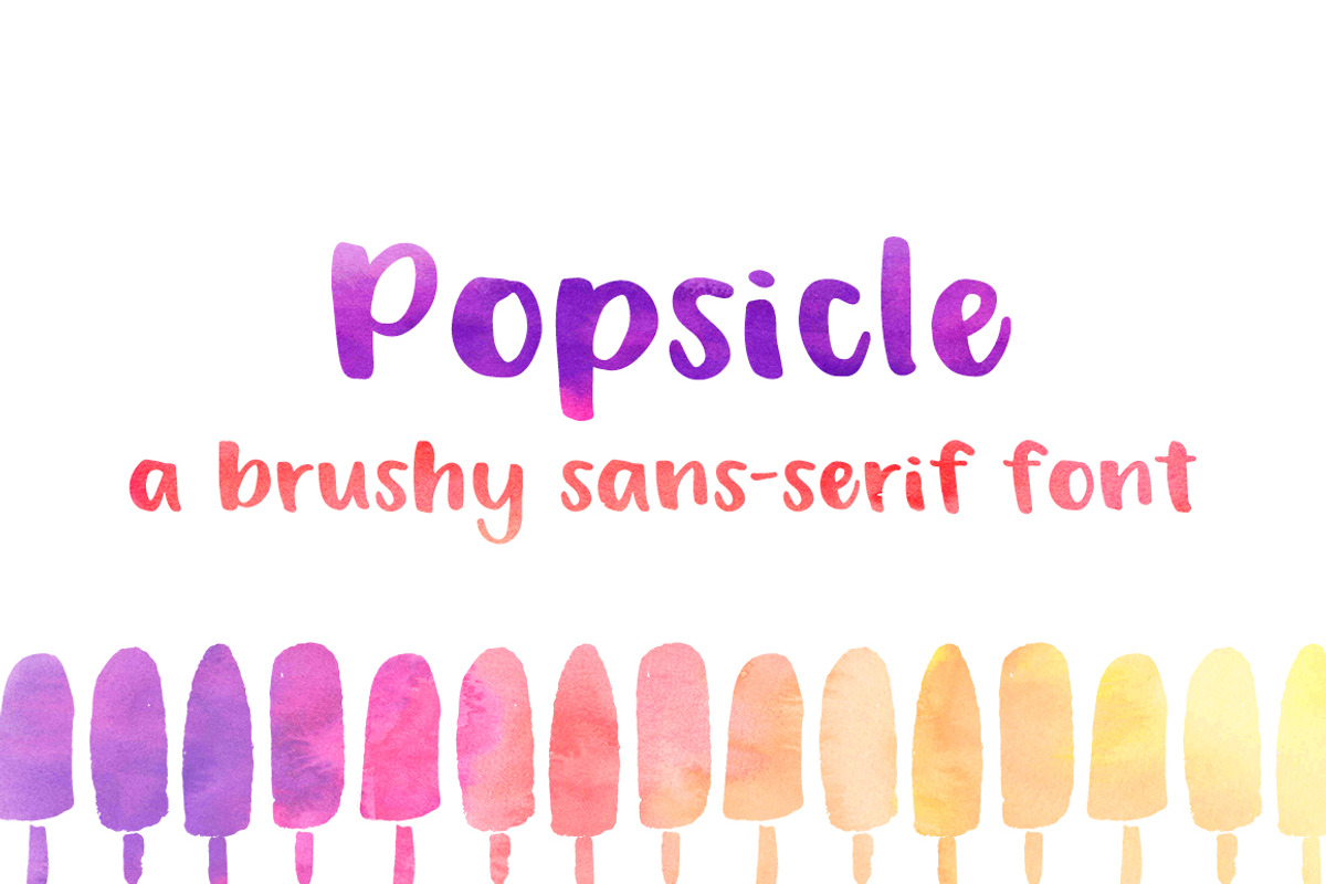 Popsicle, a Sans Serif Font by randomolive (Photo 1 of 6)