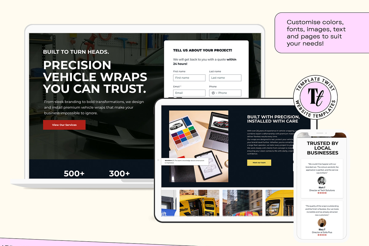 Vehicle Wrap Wix Studio Website, a Wix Template by Template Twist Shop (Photo 7 of 10)