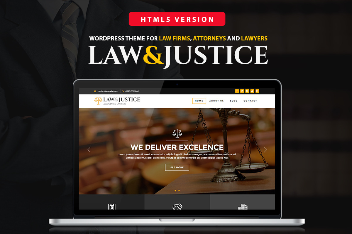 Law&Justice: Law Firm HTML5 Template, a HTML Template by ThemeBear (Photo 1 of 6)