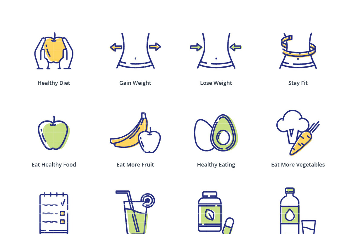 Healthy Lifestyle - Dieting Icons, an Outline Icon by introwiz1 (Photo 2 of 3)